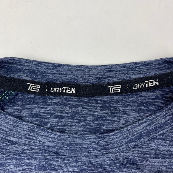 Tek Gear Dry Tek Tshirt Mens Blue Long Sleeve Crew Neck - Picture 2 of 7